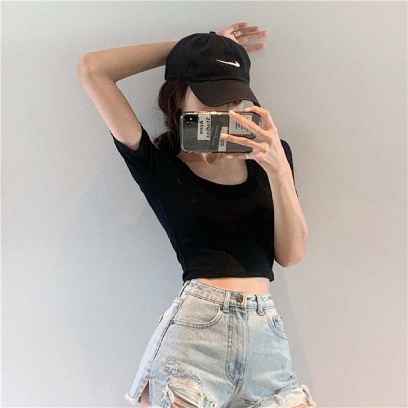 Áo crop basic có tay dễ mặc, dễ phối đồ (best seller) | BigBuy360 - bigbuy360.vn