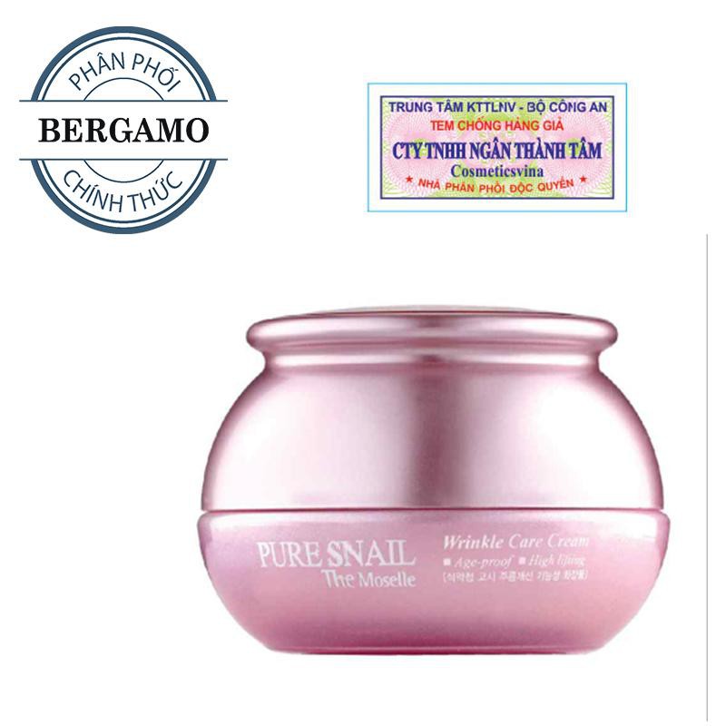 KEM DƯỠNG CHỐNG LÃO HÓA - PHỤC HỒI DA CHIẾT XUẤT TỪ DỊCH NHẦY ỐC SÊN BERGAMO PURE SNAIL WRINKLE CARE CREAM - 5637