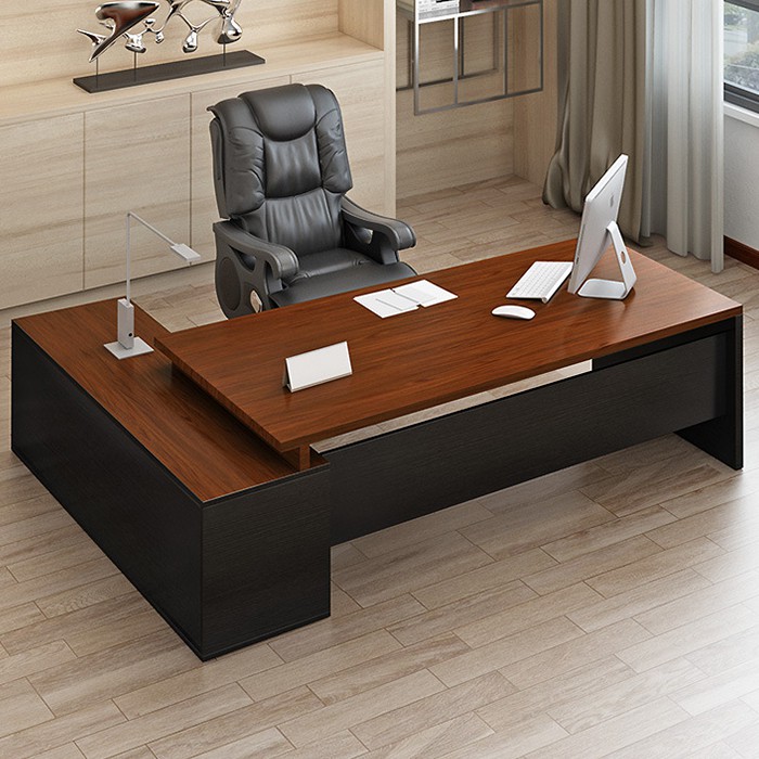 Bàn làm việc gỗ MDF phủ melamin cao cấp, Bàn làm việc chữ L BAH065