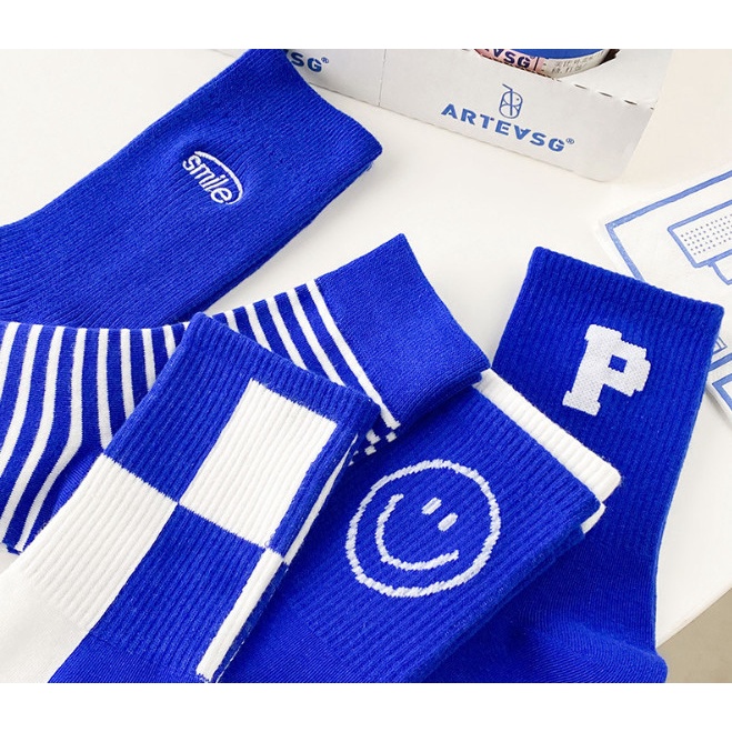 Vớ Tất XANH mặt cười cao cổ Nam Nữ phong cách trẻ trung, năng động.