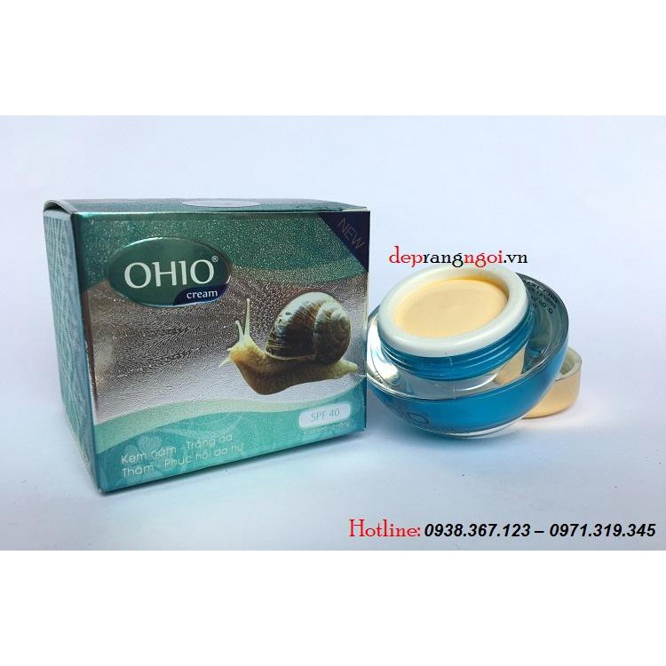 Kem nám - Trắng da - Thâm - Phục hồi da hư Ohio Ốc Sên New Day 20g (Xanh - Xám)[Xả Hàng]