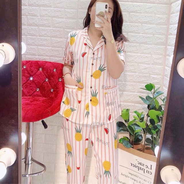 Set pijama lụa cao cấp full size