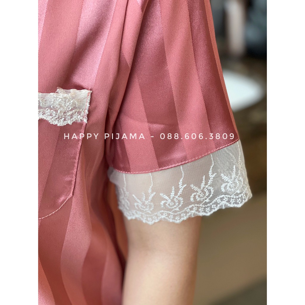 Pijama, Đồ Bộ Gấm Nhũ Tơ 📣 FREE SHIP 📣 Viền Ren Cực Xinh