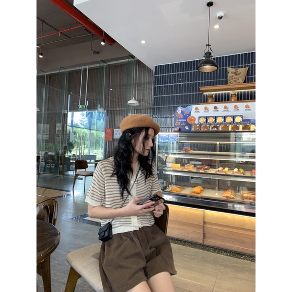AP1002 - ÁO LEN NGẮN TAY CỔ V1019(3 màu freesize)