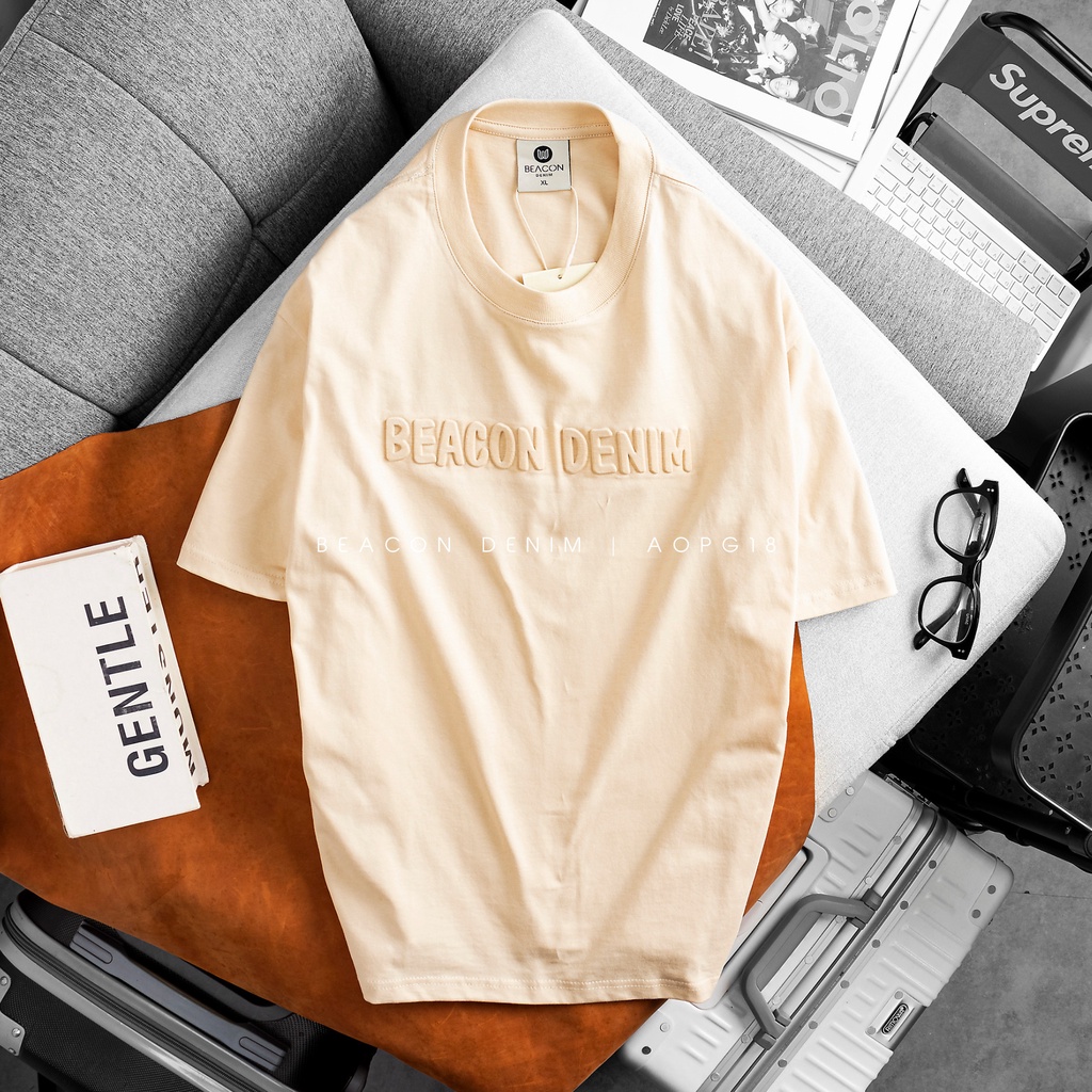 Áo Thun Dập Nổi Beacon Denim BEACON DENIM Form Vừa Chất Cotton Thoáng Mát AOPG18