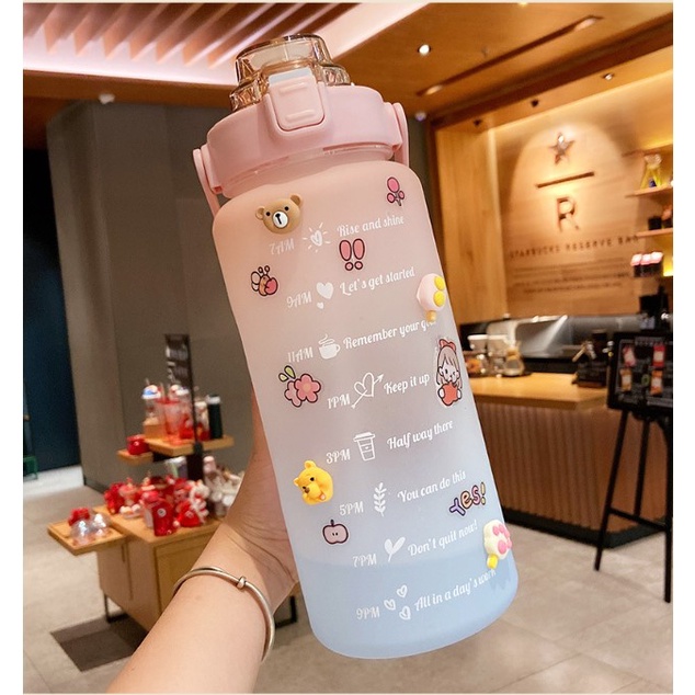 Bình nước 2 lít Tiroshi, có giấy kiểm định vệ sinh an toàn thực phẩm( ảnh số 2) có ống hút dành cho người chơi thể thao