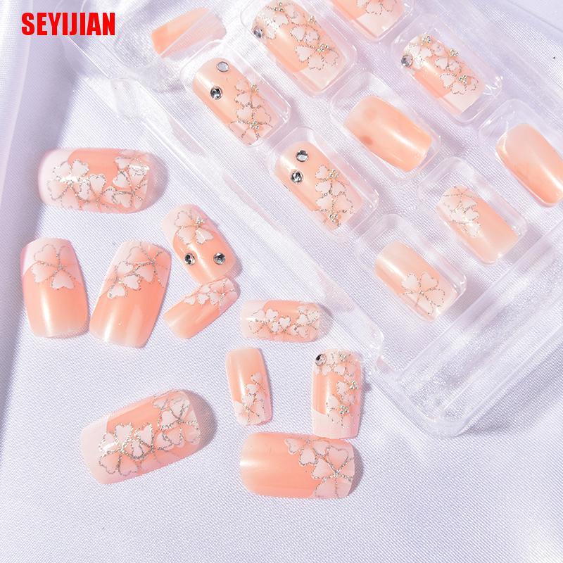 Set 24 Móng Tay Giả Họa Tiết Xinh Xắn