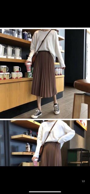 Chân váy dập li hàng QCL1