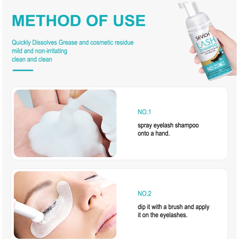 Dung Dịch Làm Sạch Lông Mi Tự Nhiên Sevich Không Gây Kích Ứng 50ml