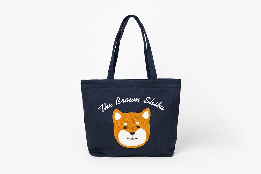 Túi Xách ARTBOX Hàn Quốc Thêu Hình Chú Chó Shiba Màu Navy