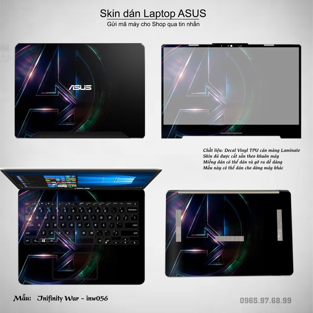 Skin dán Laptop Asus in hình Inifinity War (inbox mã máy cho Shop)
