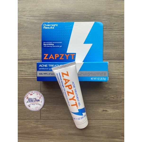 GEL ZAPZYT Maximum Strength 10% Benzoyl Peroxide Acne Treatment Gel dùng cho da mụn tuýp 28.3gr full box