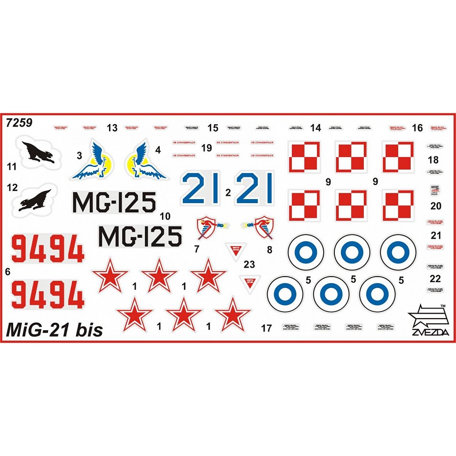 Mô hình quân sự Máy bay tiêm kích MiG-21 Bis "Fishbed-L" 1/72 Zvezda