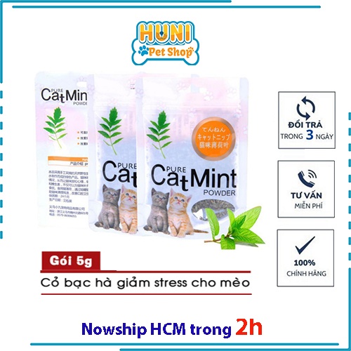 Gói cỏ mèo (Catnip) gói 5g cát níp tạo sự hứng thú thư giãn cho mèo - Huni petshop