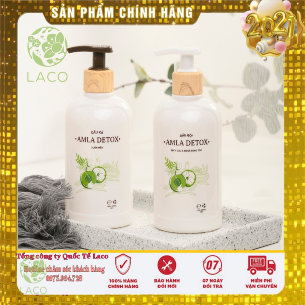 Dầu gội AMLA Detox🔥Dầu gội  Laco mới🔥Gội - Xả AMLA phiên bản mới -ngừa rụng tóc,Kích Mọc Tóc, Nôi Tóc Chắc Khỏe,Mềm Mượt