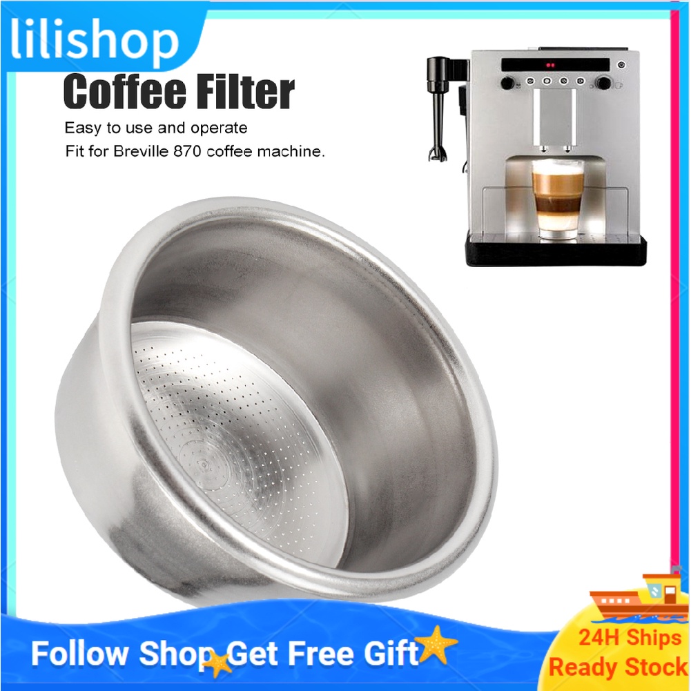 ⚡Hàng Sẵn⚡Lilishop Bộ Lọc Cà Phê Bằng Thép Không Gỉ 54mm Breville 870 Filter 54mm - Giỏ Lọc Đơn Đôi 54mm - Linh Kiện Máy Pha Cà Phê Rổ lưới lọc cà phê không nén dành cho Breville Lưới Lọc Cà Phê Chất Lượng Cao Dành Cho Máy Pha Cà Phê Bán Tự Động