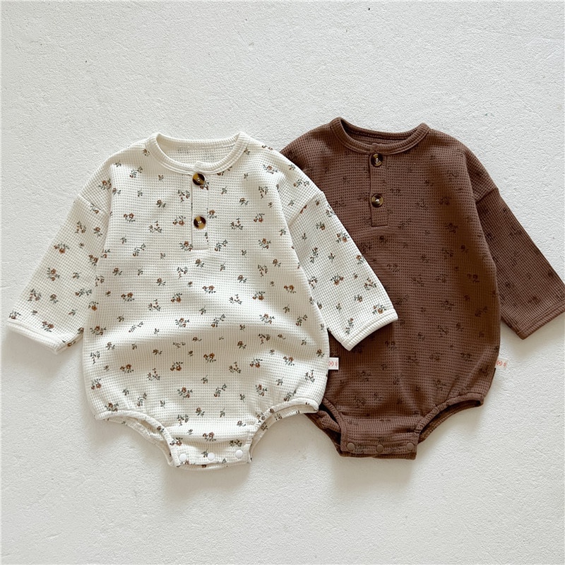 Bộ Áo Liền Quần Tam Giác Vải Cotton Họa Tiết Kẻ Sọc Thiết Kế Dễ Thương Cho Bé Từ 0-2 Tuổi