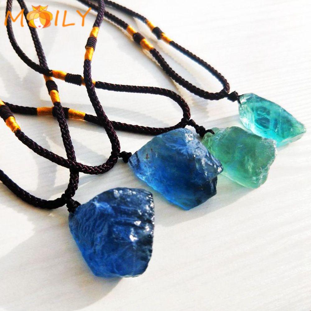 vòng cổ Mặt Đá Fluorite Tự Nhiên Thời Trang Cho Nữ