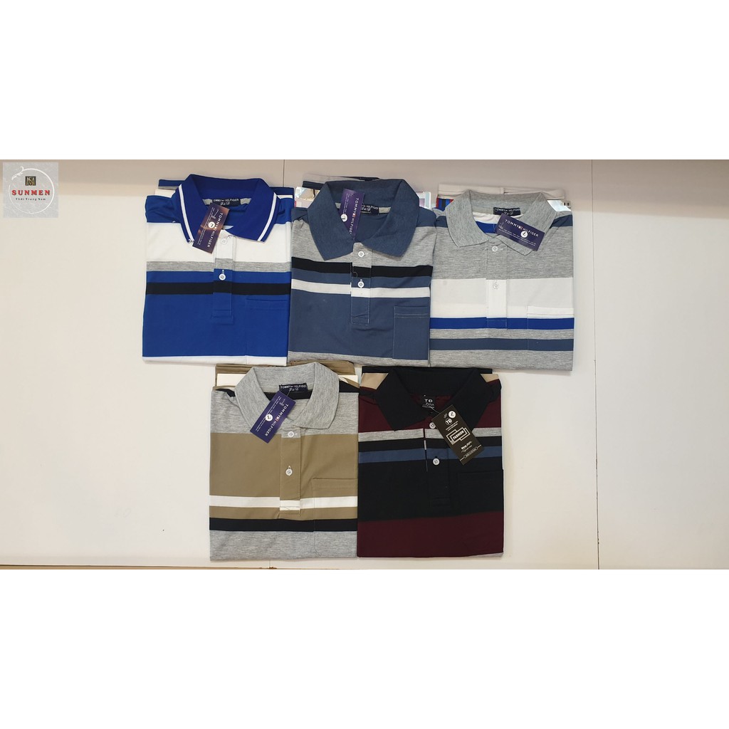 [HCM] Áo Thun Cổ Trụ Trung Niên From Rộng Tay Lỡ Sọc Ngang Thanh Lịch SUNMEN Size Từ 50 - 85kg | BigBuy360 - bigbuy360.vn