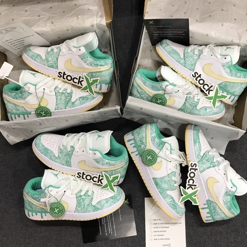 Giầy Jordan 1 xanh kem icecream thấp cổ Fullbox