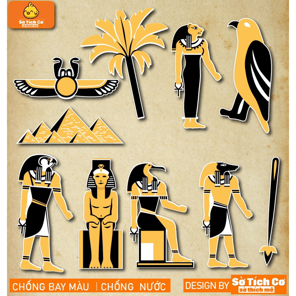 Ai Cập dán điện thoại, laptop, mũ bảo hiểm, guitar, vali MSP: T10