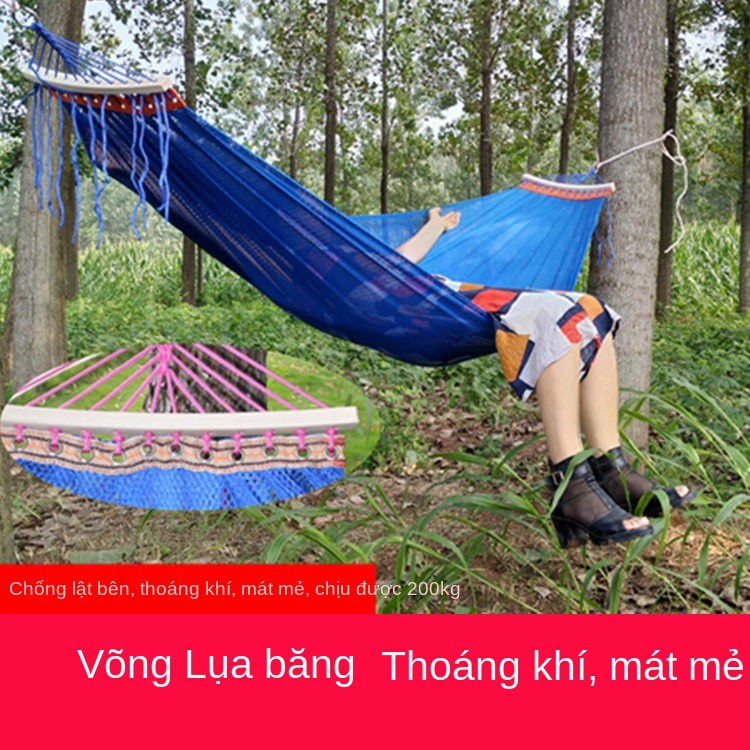 Ngoài trời võng chống lật đơn Đôi băng lụa thoáng khí cắm trại sinh viên ký túc xá treo ghế trong nhà người lớn