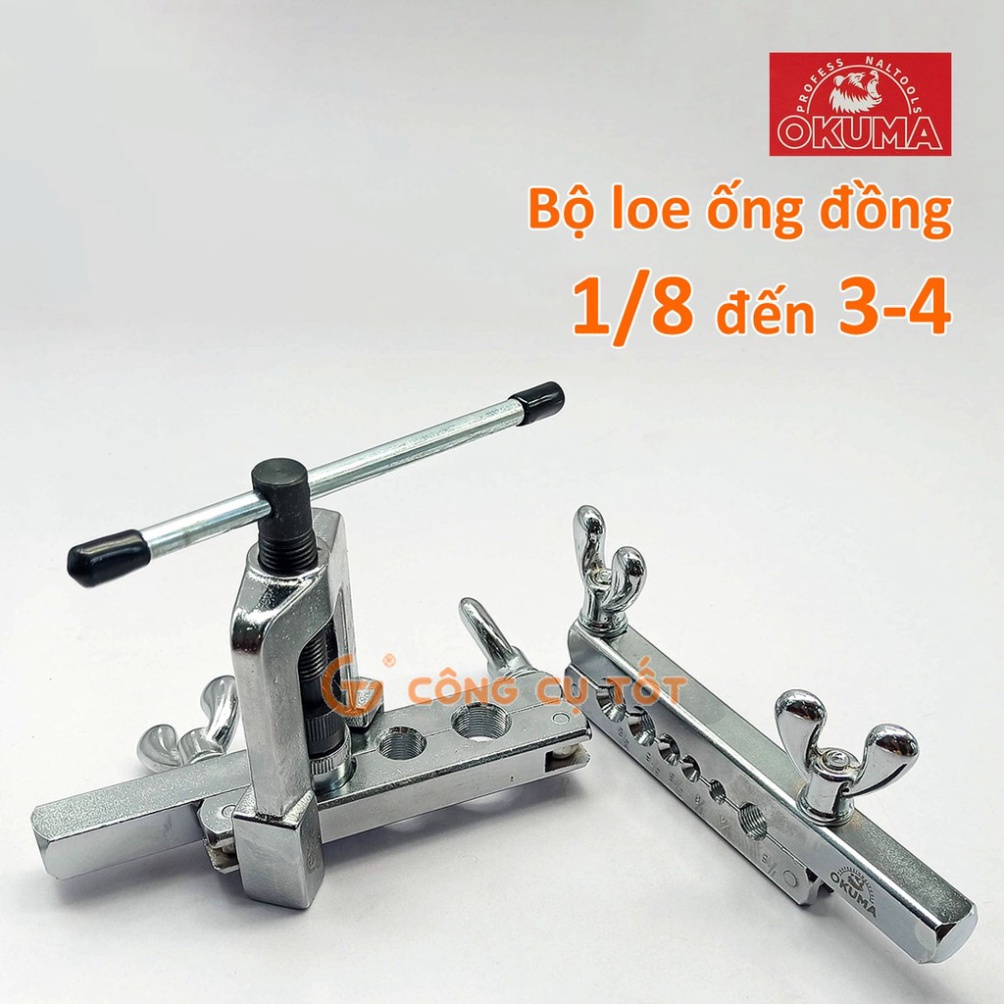 Bộ lã ống loe và nong ống đồng OKUMA 8 cỡ 1/8-3/4