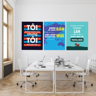 Bộ 3 tranh canvas treo tường tạo động lực TTC2002- 30 x 40 cm
