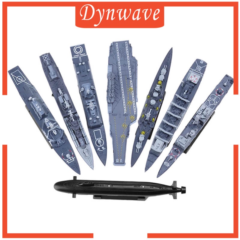 Set 8 mô hình tàu chiến 4D chưa lắp ráp tỉ lệ 1:144 trang trí nhà cửa tiện dụng