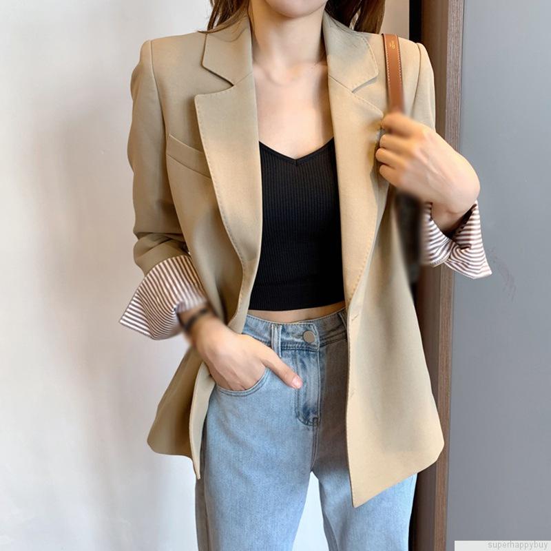 Áo khoác Blazer tay dài phong cách Hàn Quốc cho phái nữ