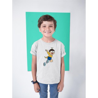 Áo thun trẻ em cotton in hình Nobita tạm biệt - cao cấp