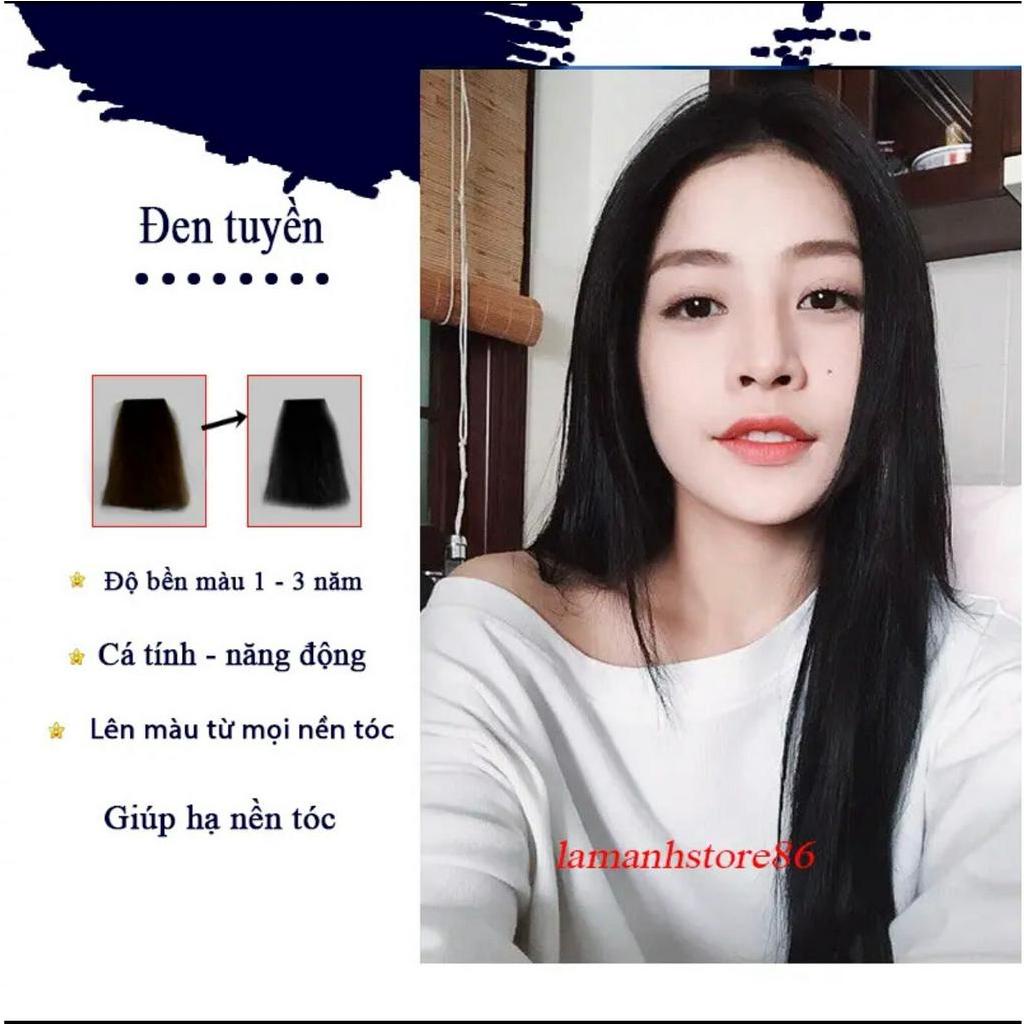Thuốc nhuộm Tóc Tại nhà màu Đen Tuyền kèm oxi và gang tay