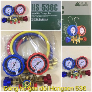 Bộ đồng hồ nạp gas đôi hongsen hs-536c chính hãng