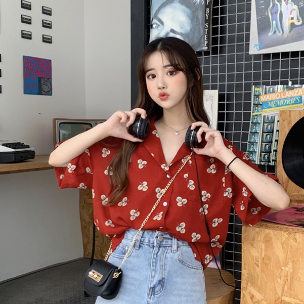 Áo Sơ Mi Voan Tay Ngắn Thời Trang Thoải Mái Cho Nữ