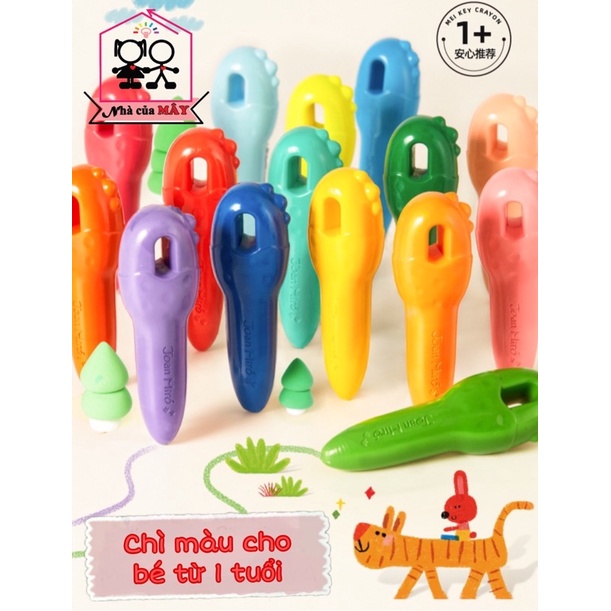 Bộ sáp màu hữu cơ an toàn cho bé, không dây bẩn tay Key Crayon của JoanMiro