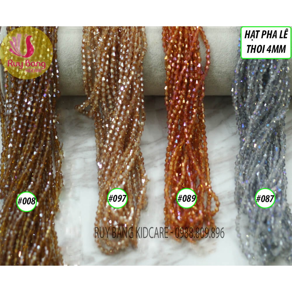 Hạt pha lê thoi 4mm tông cam