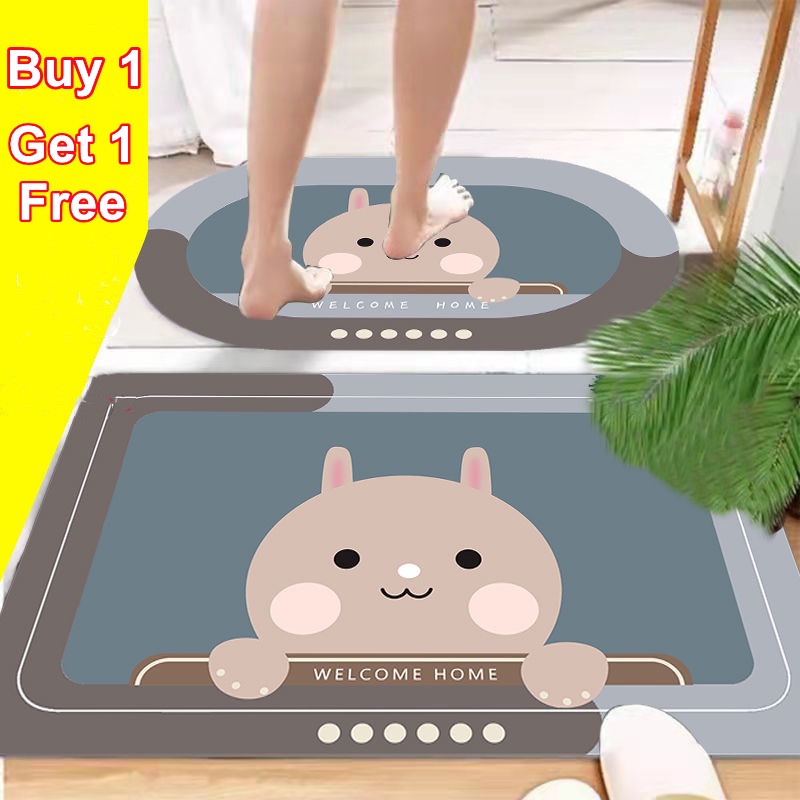 Set 2 Thảm Lót Sàn Nhà Tắm/Nhà Vệ Sinh Thấm Hút Chống Trượt Tiện Lợi