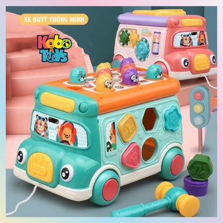  Đồ Chơi Xe Ô Tô Buýt Thông Minh Đa Chức Năng Gồm Phát Nhạc Phản Xạ Đập Chuột Đồng Hồ Hình Khối... 