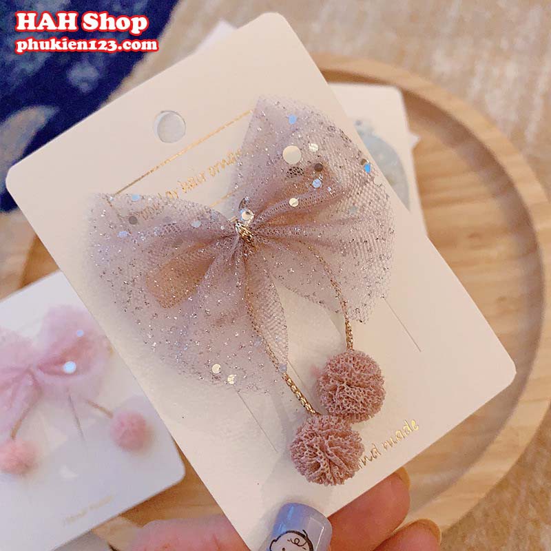 KẸP TÓC HÌNH NƠ NHŨ KIM TUYẾN DỄ THƯƠNG SANG TRỌNG PHONG CÁCH HÀN QUỐC