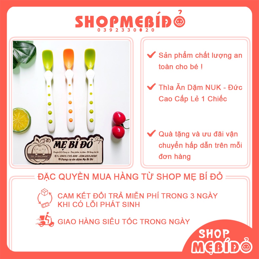 Thìa Ăn Dặm NUK - Đức Cao Cấp Lẻ 1 Chiếc Shop Mẹ Bí Đỏ AT11XL