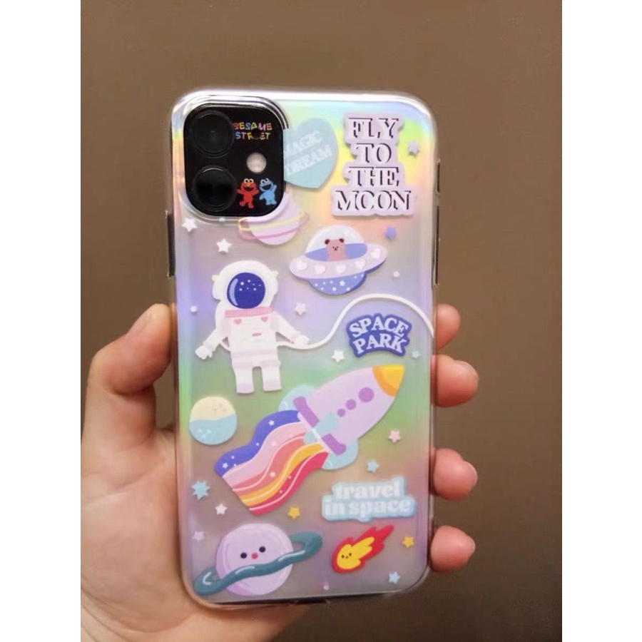 Ốp điện thoại nhựa mềm in hình phi hành gia thích hợp cho Iphone 6s 7plus8x 11pro