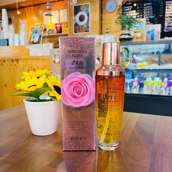 Tinh chất serum trắng da, chống lõa hóa, xóa xạm nám từ vàng 24K DABO Rose Gold Flora 24k Gold Essence Hàn Quốc130ml