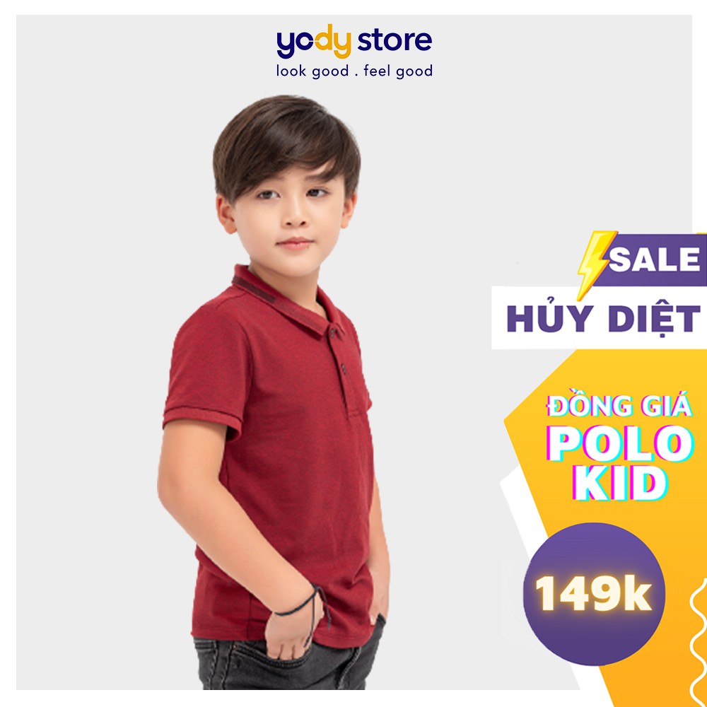 Áo Phông Polo Trẻ Em Chất Liệu PiQue Mắt Chim YODY. Thoáng Mát, Êm Dịu, An Toàn Cho Bé Trai Bé Gái - KID3052