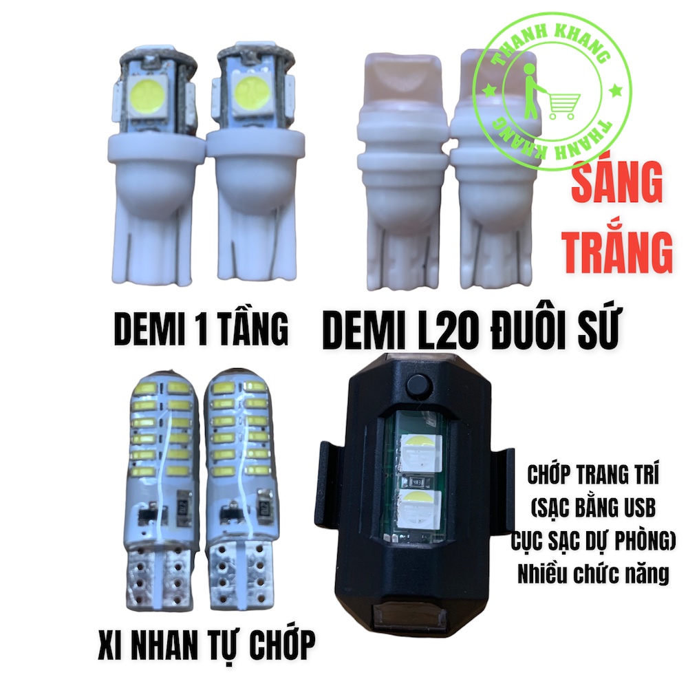 Xi Nhan,Demi,Chớp(sạc usb) led đồ chơi trang trí xe máy sáng trắng