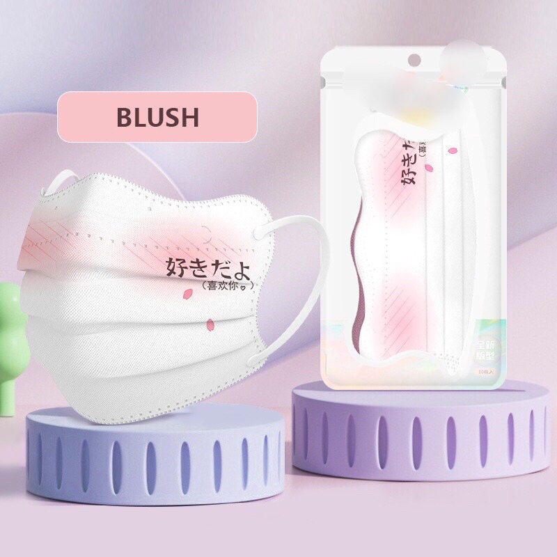 Túi 10 cái Khẩu trang cua in hoa Đào cao cấp mịn 3 lớp dành cho người lớn