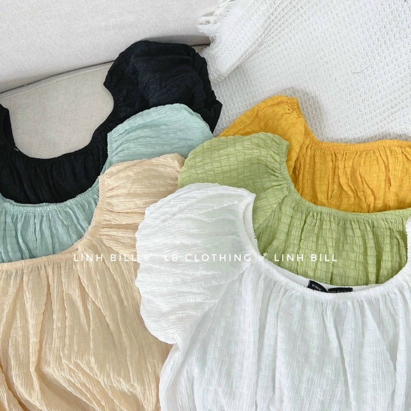 Áo Croptop Trễ Vai Tay Bồng siêu hot m123