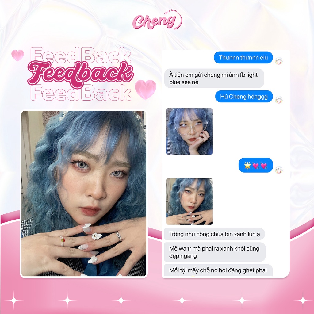 Thuốc nhuộm tóc XANH KHÓI - LIGHT BLUE SEA | Chenglovehair, Chenglovehairs
