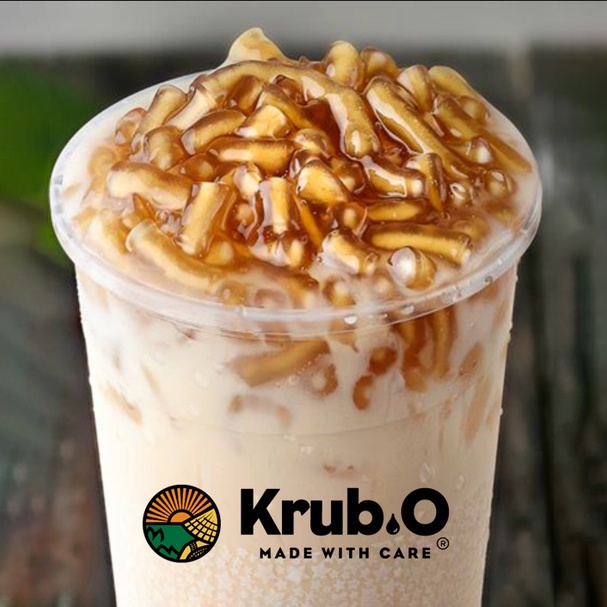 Trân châu sợi KRUBO - Topping thơm ngon siêu sạch đậm vị túi 800g - Trân châu sợi vàng đẹp, dai dẻo