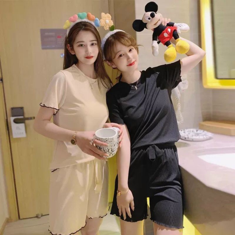 Bộ mặc nhà len tăm size 40-55kg co dãn chất xịn mịn