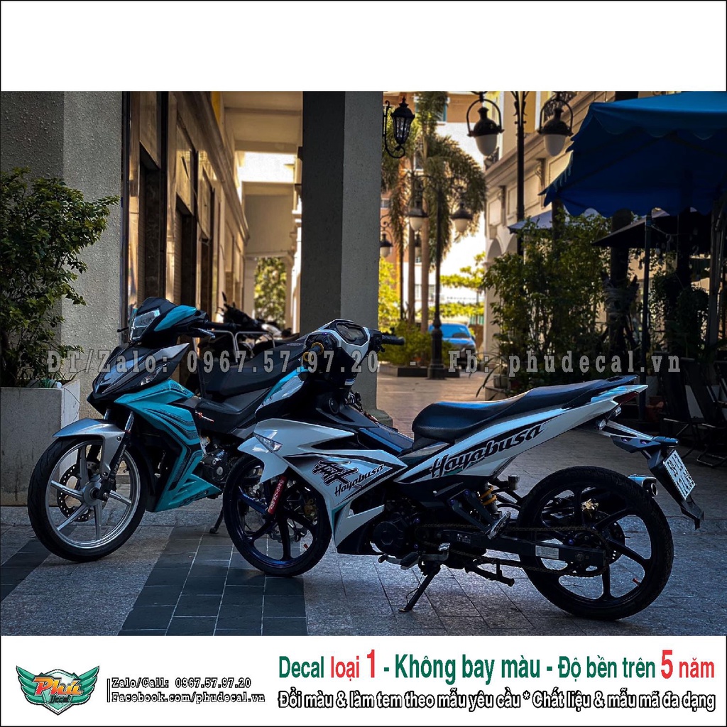 Tem rời Exciter 150 Trắng hayabusa (2)